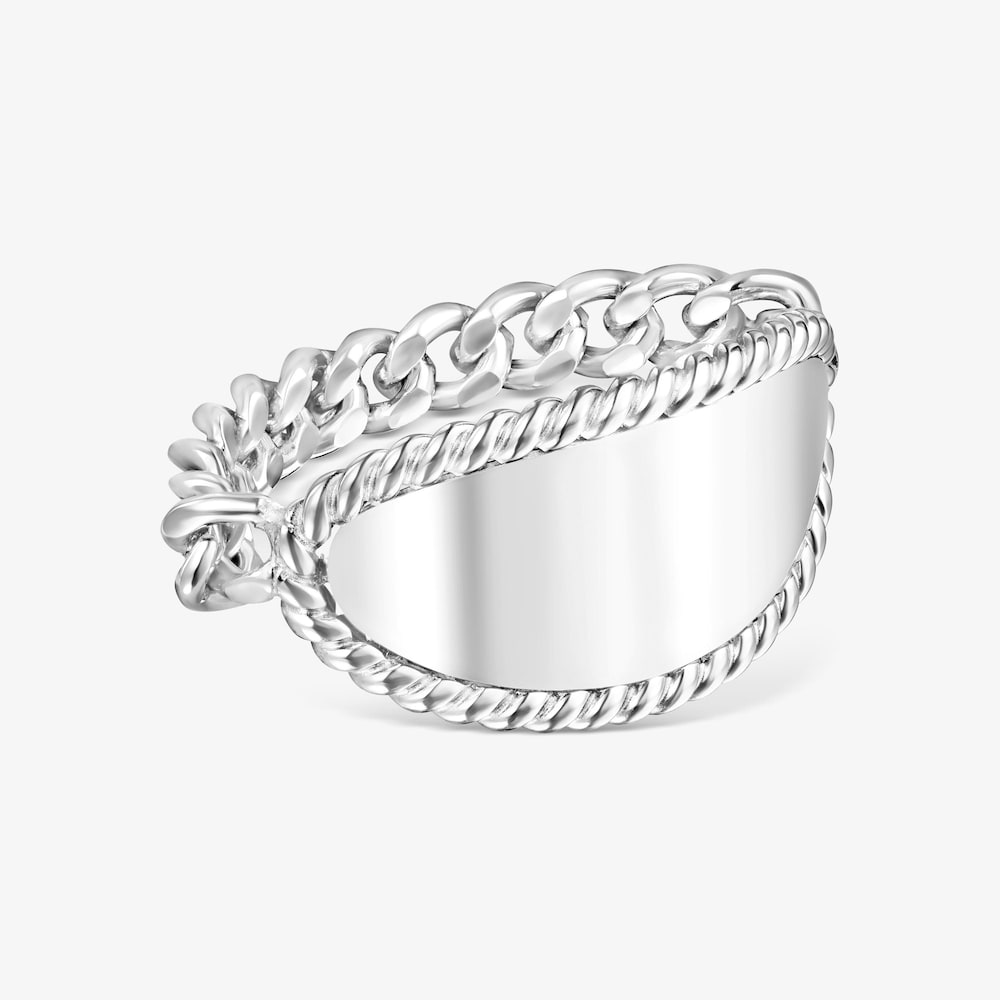 Silver TOUS Minne Ring with oval medallion