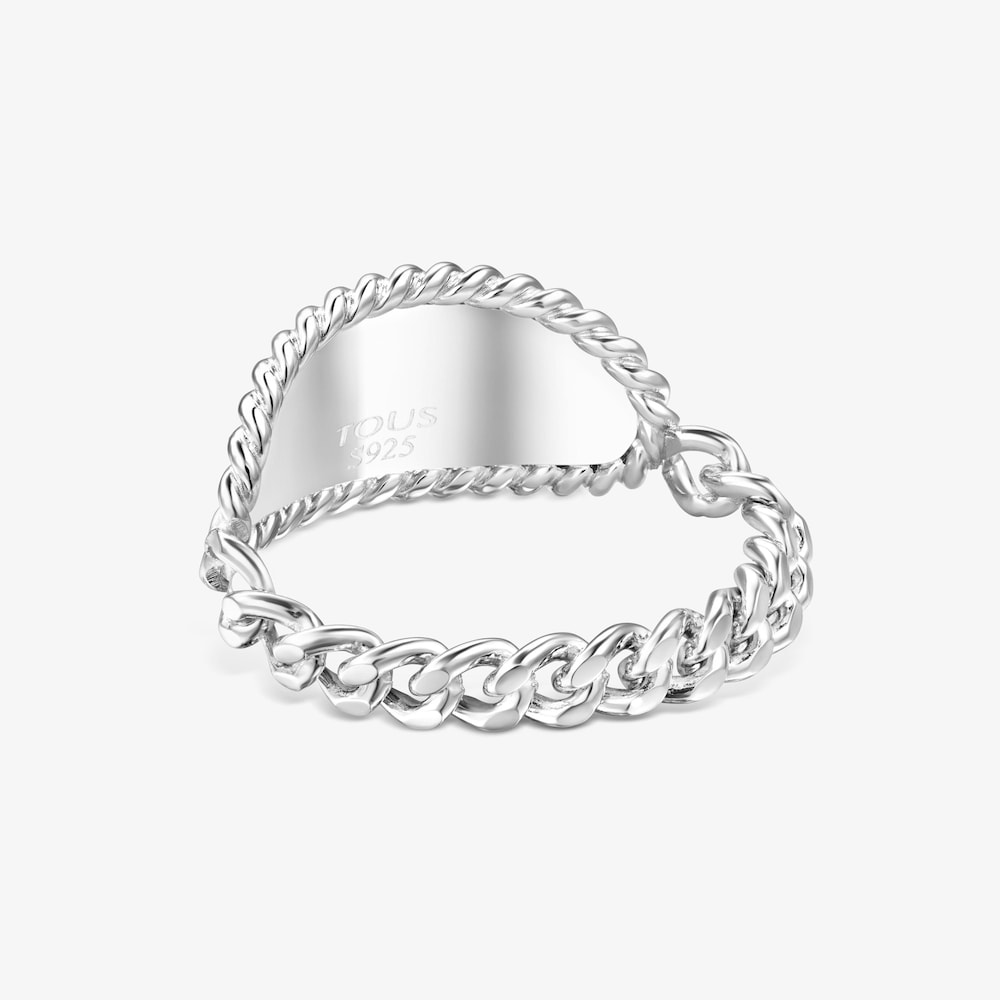 Silver TOUS Minne Ring with oval medallion