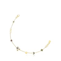 Pulsera con baño de oro 18 kt sobre plata y gemas Teddy Bear