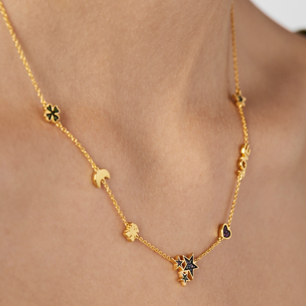 Collar con baño de oro 18 kt sobre plata y gemas Teddy Bear image number 5