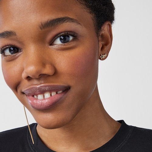 1/2 Brinco Teddy Bear em Prata vermeil e Pedras preciosas