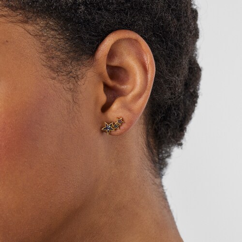 1/2 Brinco Teddy Bear em Prata vermeil e Pedras preciosas