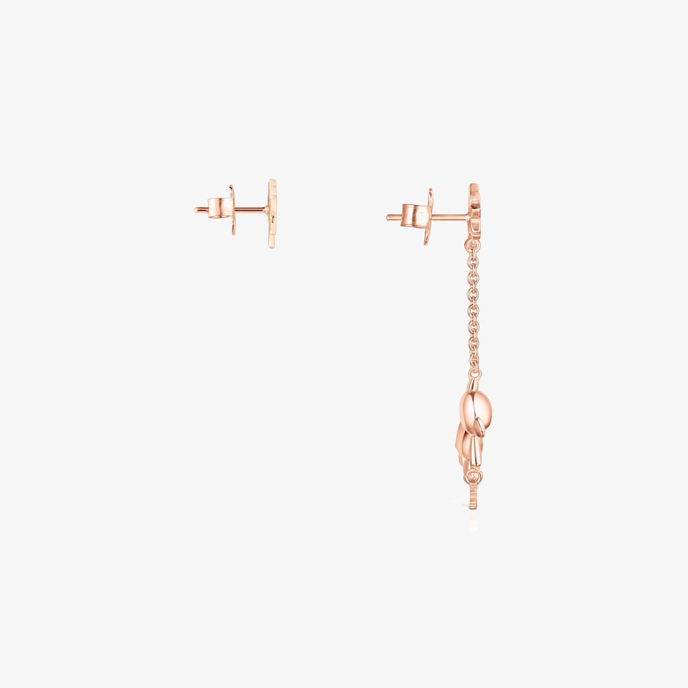 Tous Teddy Bear - Kolczyki z r&oacute;żowego srebra Vermeil ze spinelami i rubinami