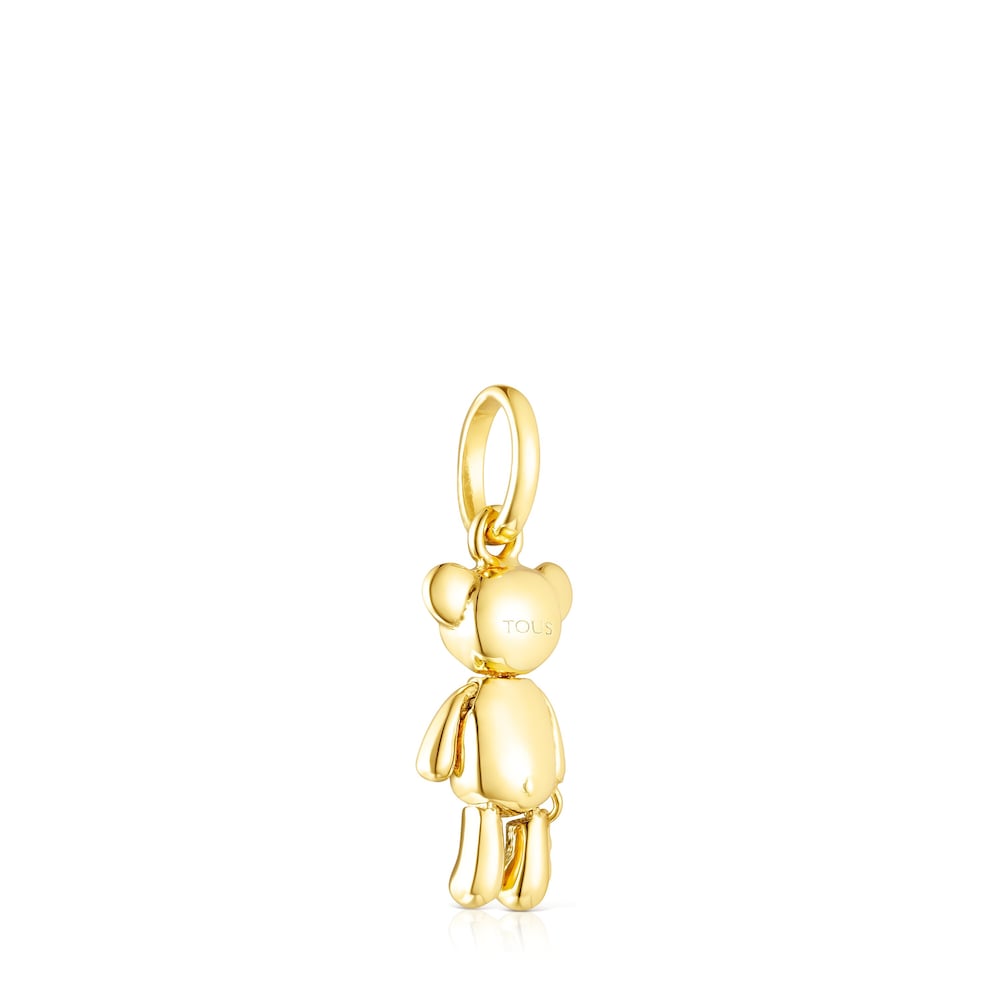 Gold Teddy Bear Stars Pendant with Diamonds