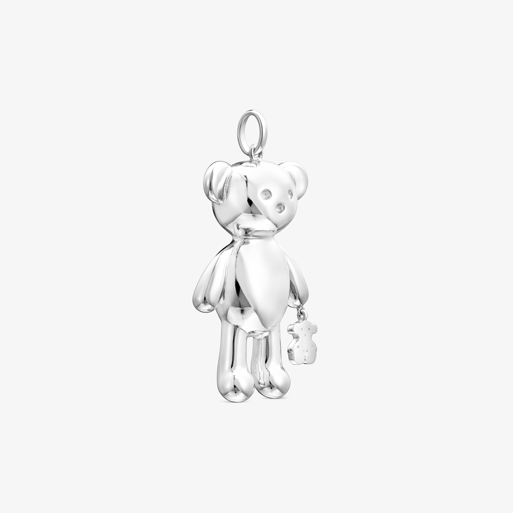 Dije grande Teddy Bear oso de plata