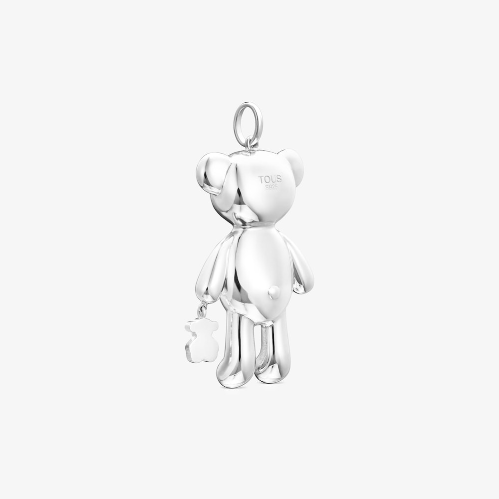 Dije grande Teddy Bear oso de plata