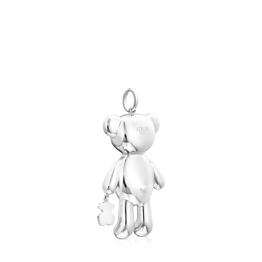 Colgante grande oso de plata Teddy Bear image number 2