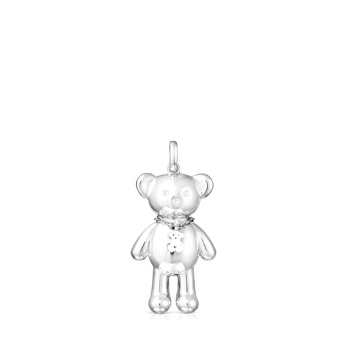 Dije Teddy Bear collar de plata