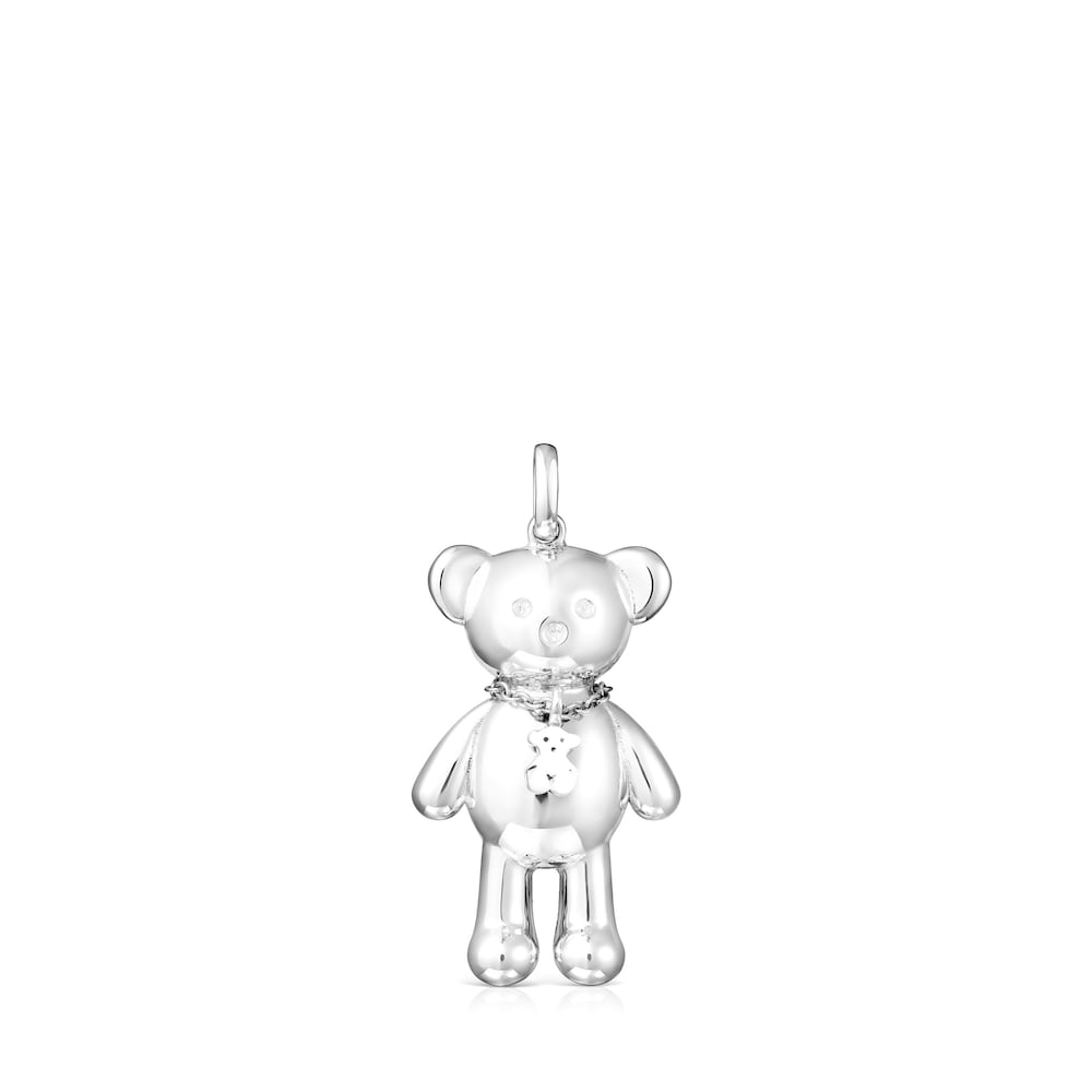 Dije Teddy Bear collar de plata image number 0
