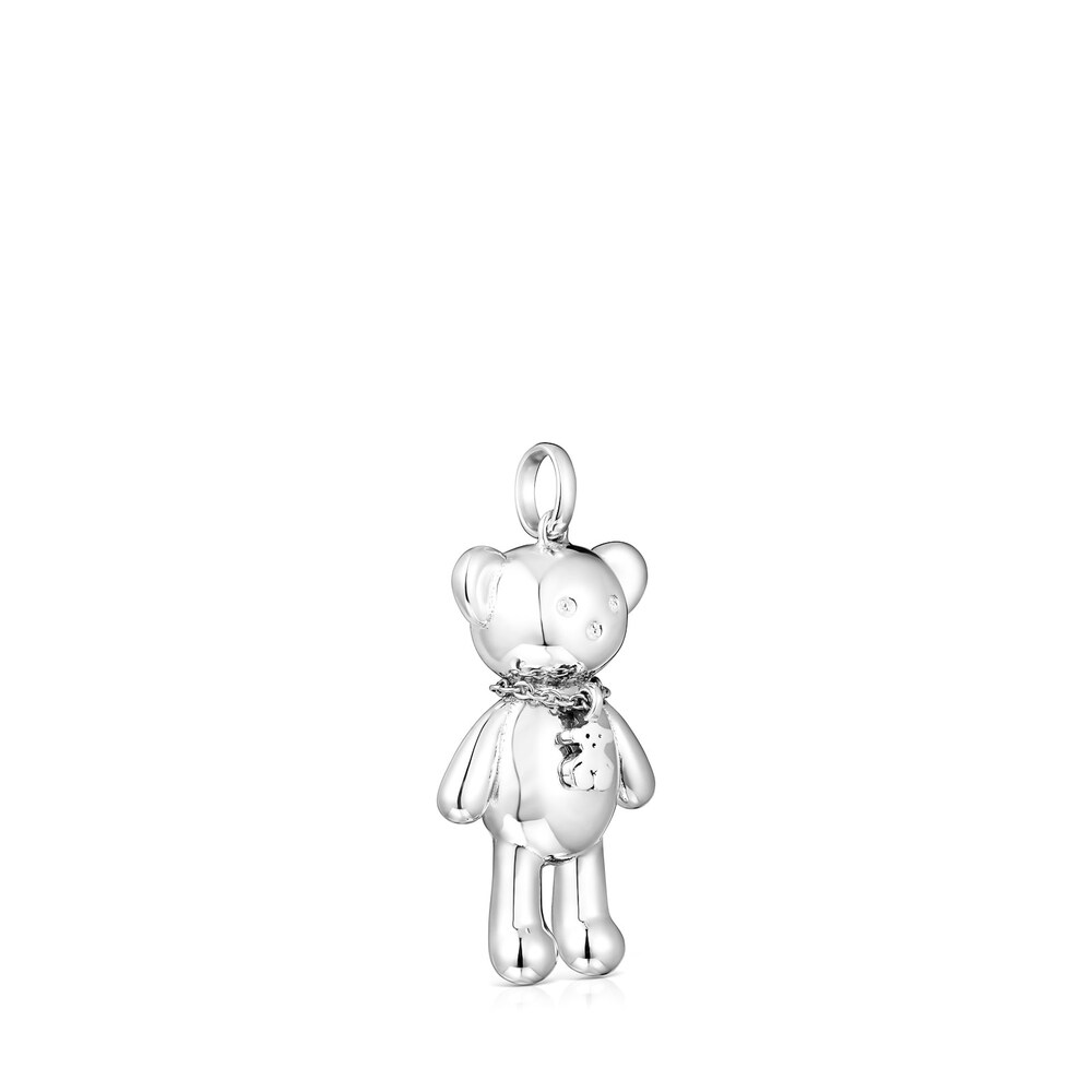 Dije Teddy Bear collar de plata