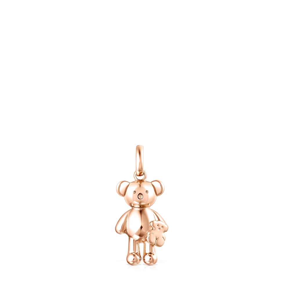 Dije Teddy Bear oso con baño de oro rosa 18 kt sobre plata image number 0