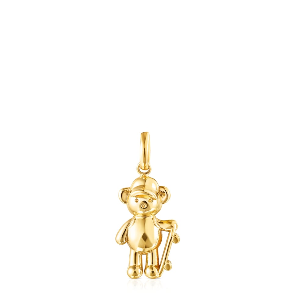 Colgante skate con baño de oro 18 kt sobre plata Teddy Bear image number 0