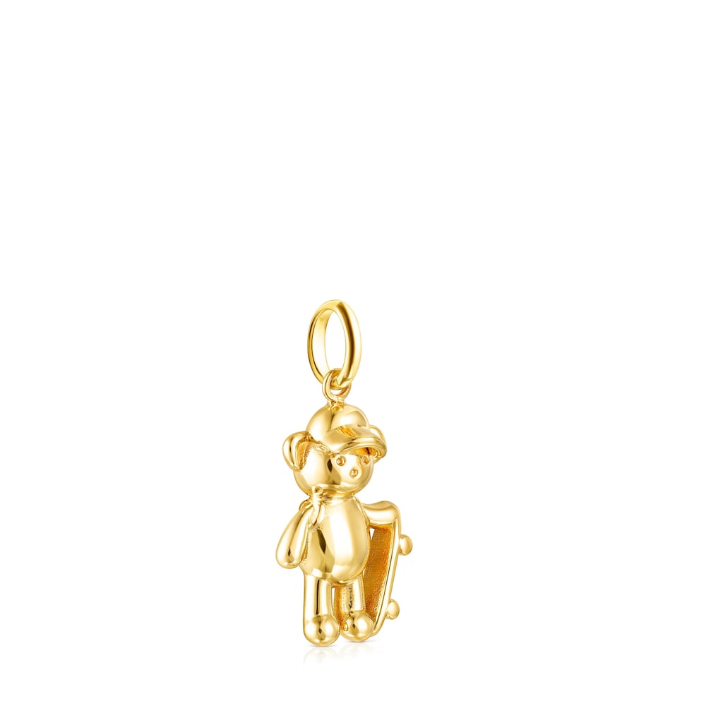 Colgante skate con baño de oro 18 kt sobre plata Teddy Bear image number 1