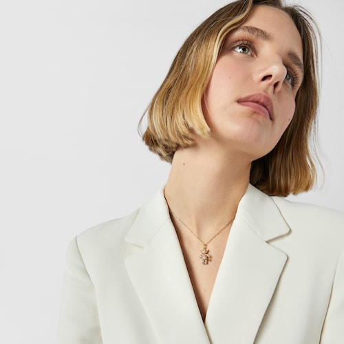 Pingente Teddy Bear Gems em Prata vermeil e Safiras