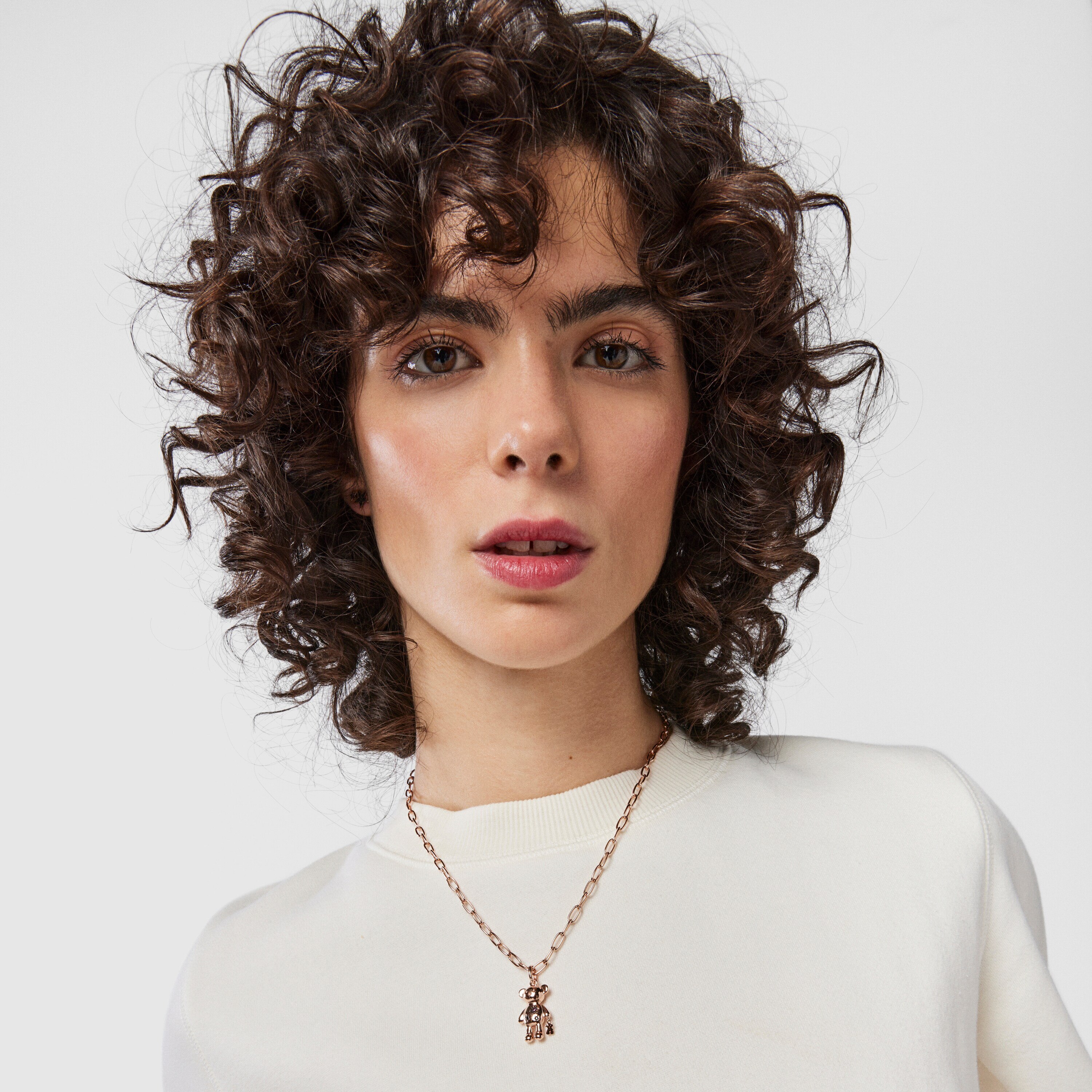 Rose 18K gold vermeil Teddy Bear Stars Pendant with Gemstones