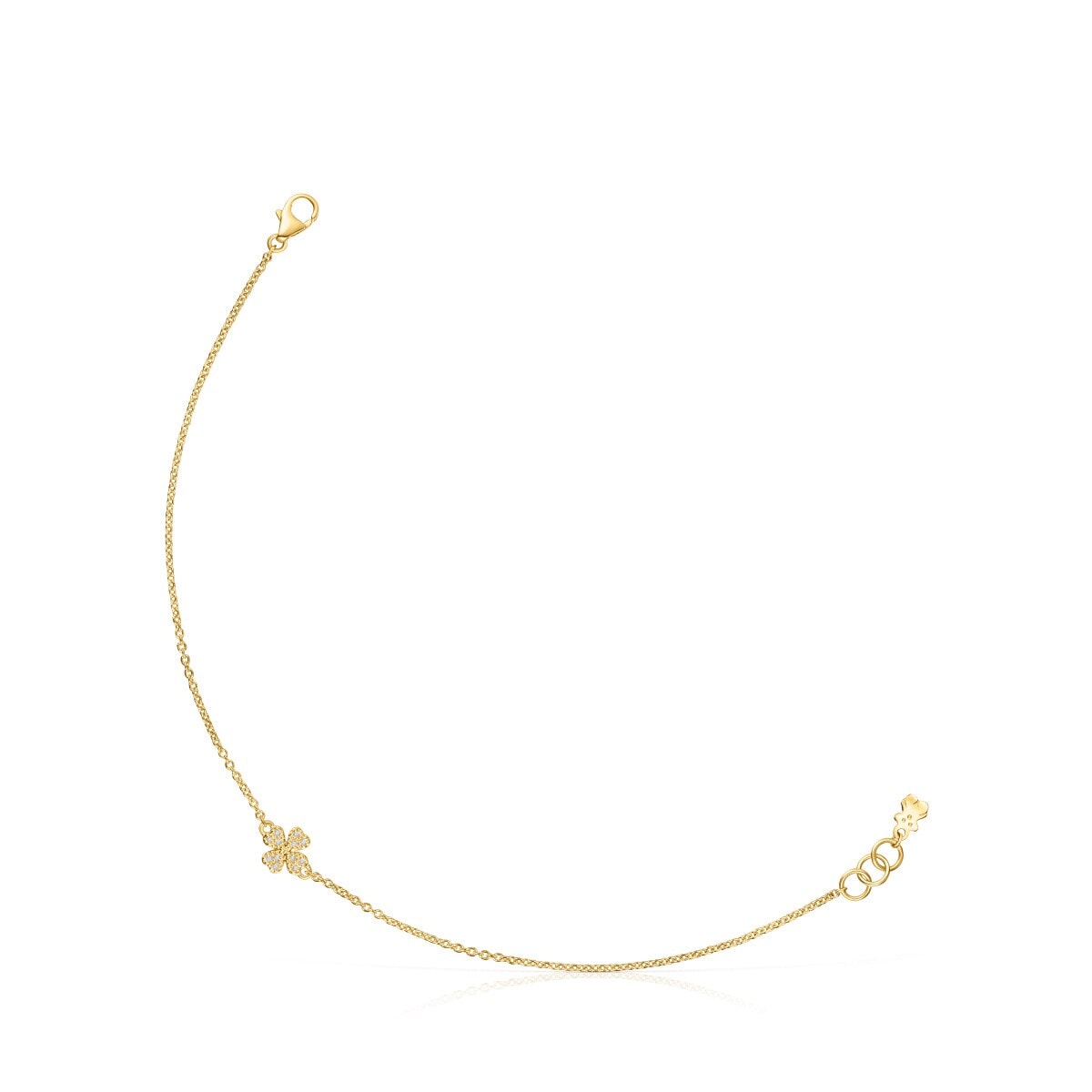 Gold TOUS Good Vibes clover Bracelet with Diamonds