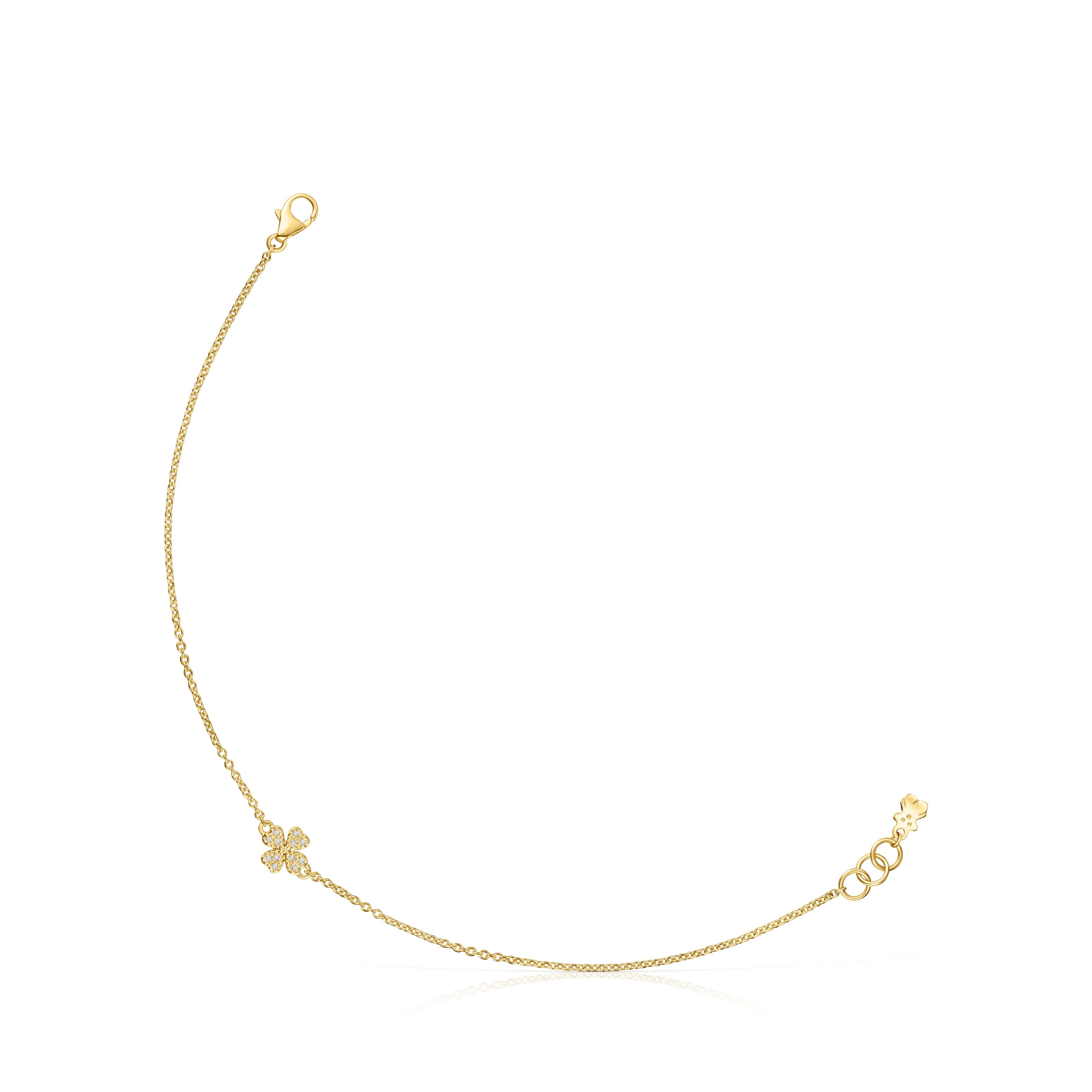 Pulsera trébol de oro y diamantes TOUS Good Vibes