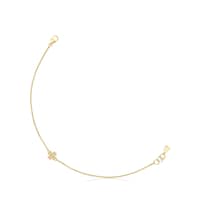 Gold TOUS Good Vibes clover Bracelet with Diamonds