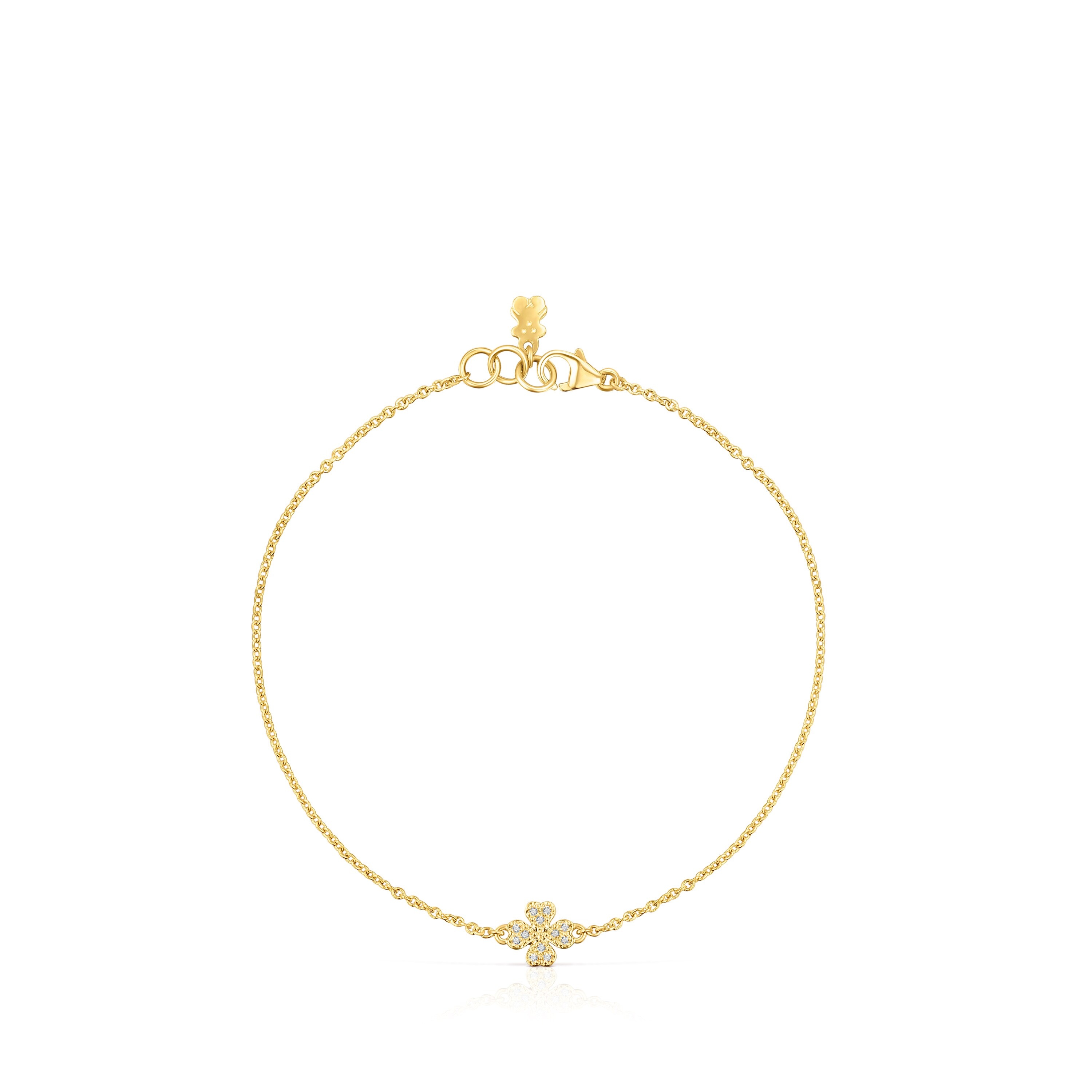 Pulsera trébol de oro y diamantes TOUS Good Vibes