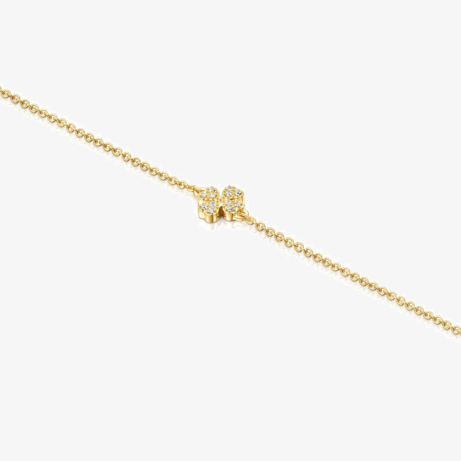 18K solid gold TOUS Good Vibes clover Bracelet with Diamonds