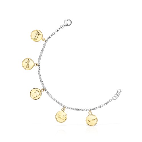 Pulsera TOUS Good Vibes medallas de acero bicolor image number 0