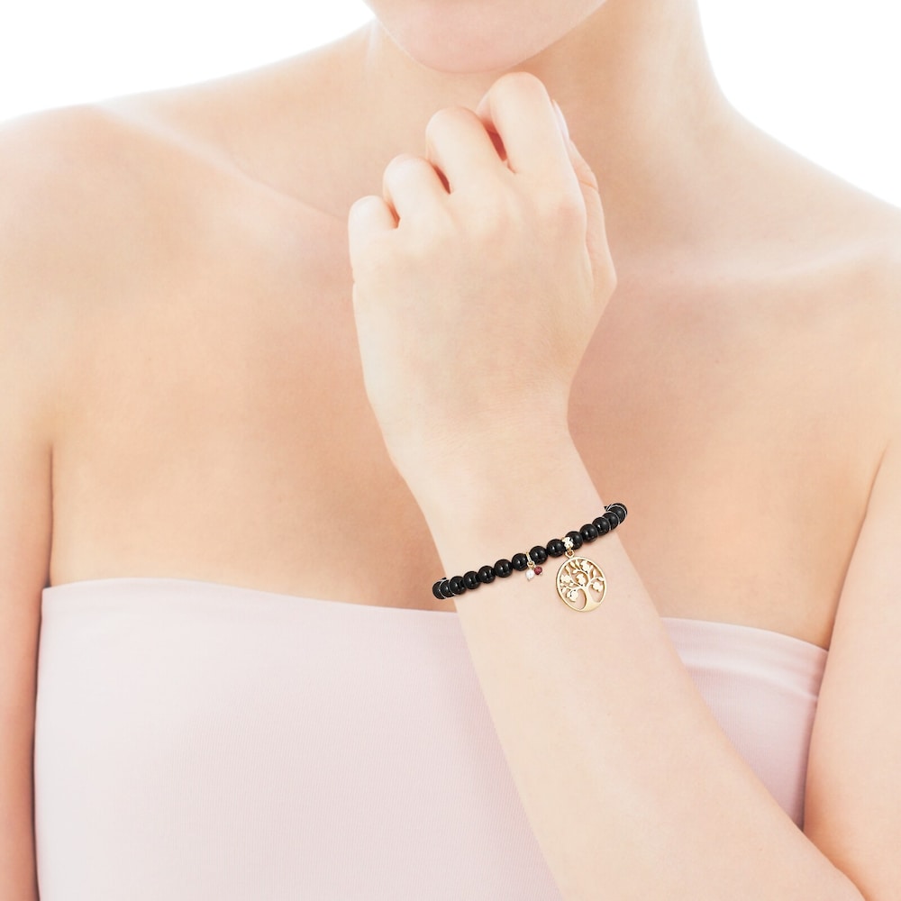 18K gold vermeil TOUS Good Vibes tree Bracelet with Shungites