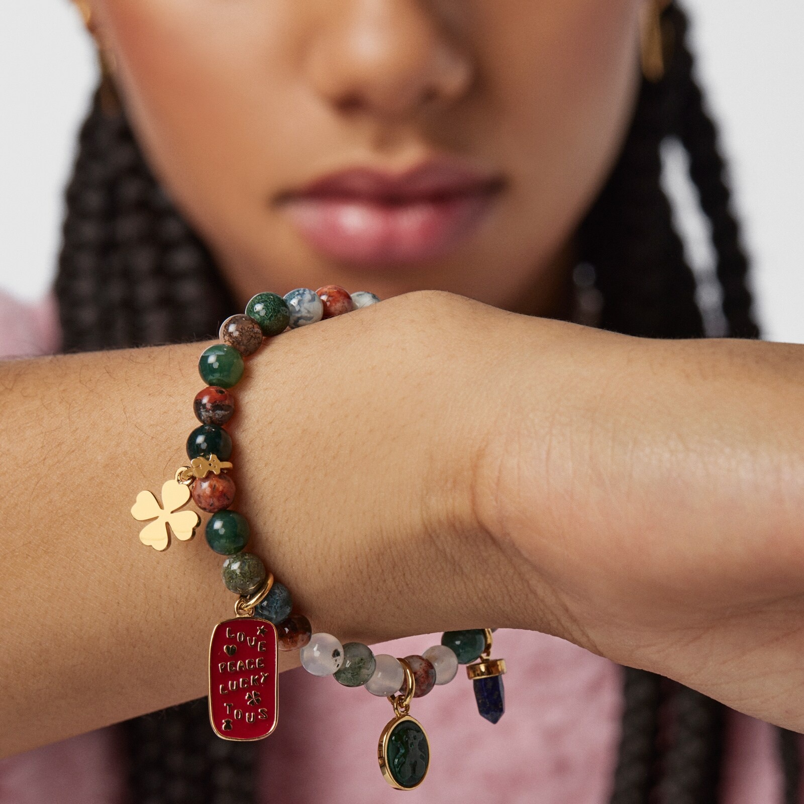 18K gold vermeil TOUS Good Vibes Bracelet with Agates