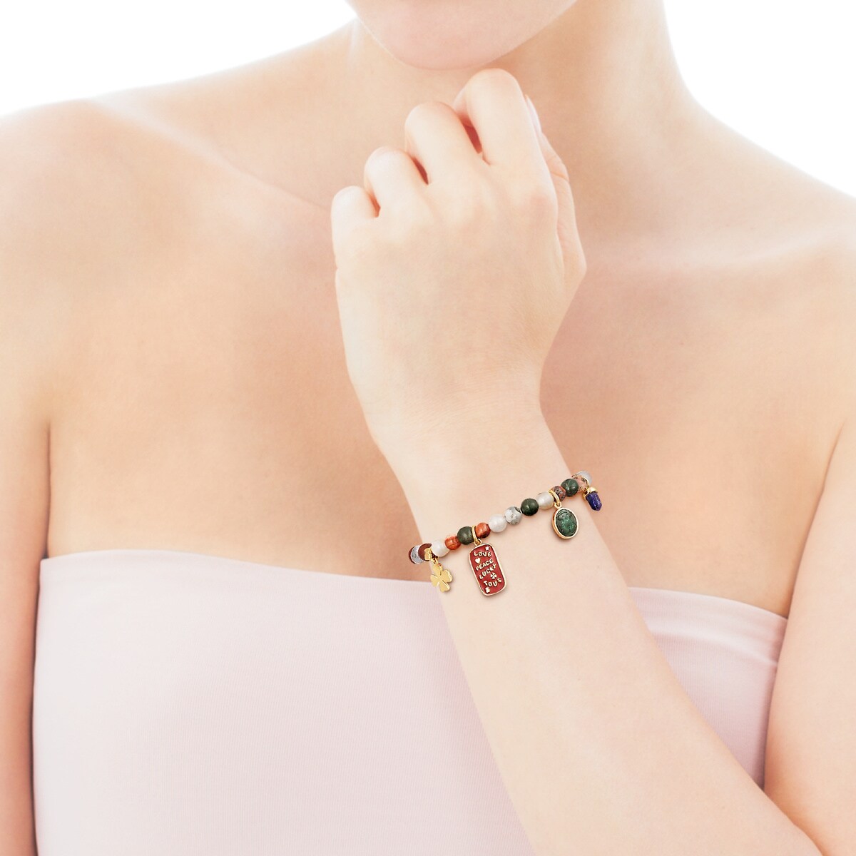 Silver Vermeil TOUS Good Vibes Bracelet with Agates