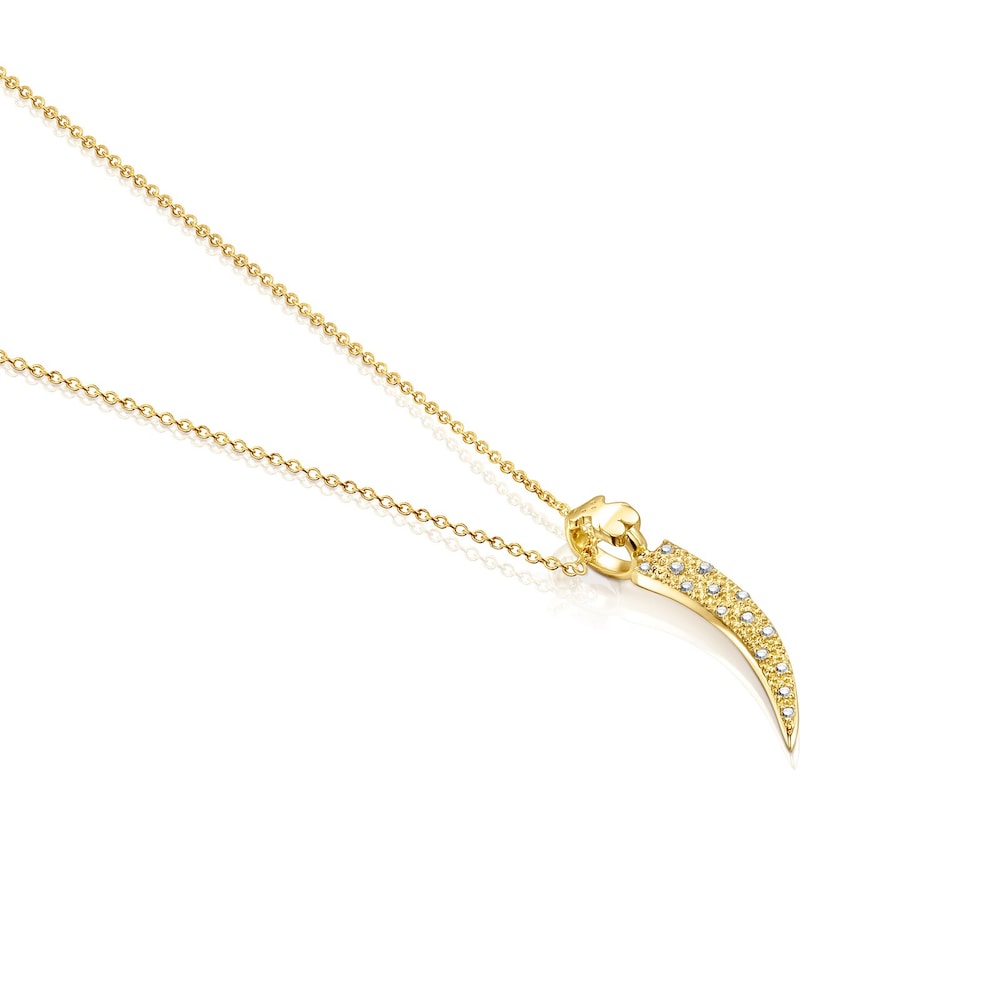 Collar TOUS Good Vibes cuerno de oro y diamantes