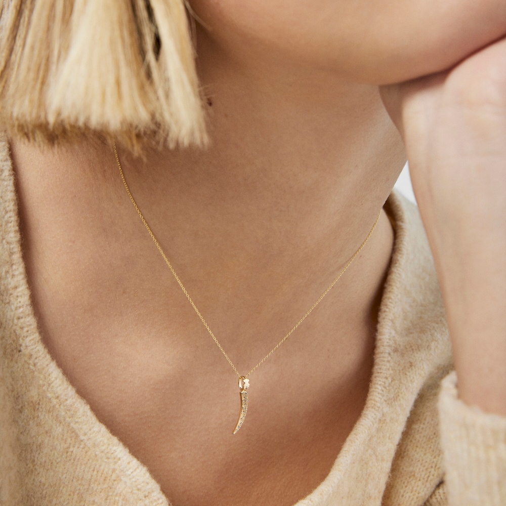 Collar TOUS Good Vibes cuerno de oro y diamantes