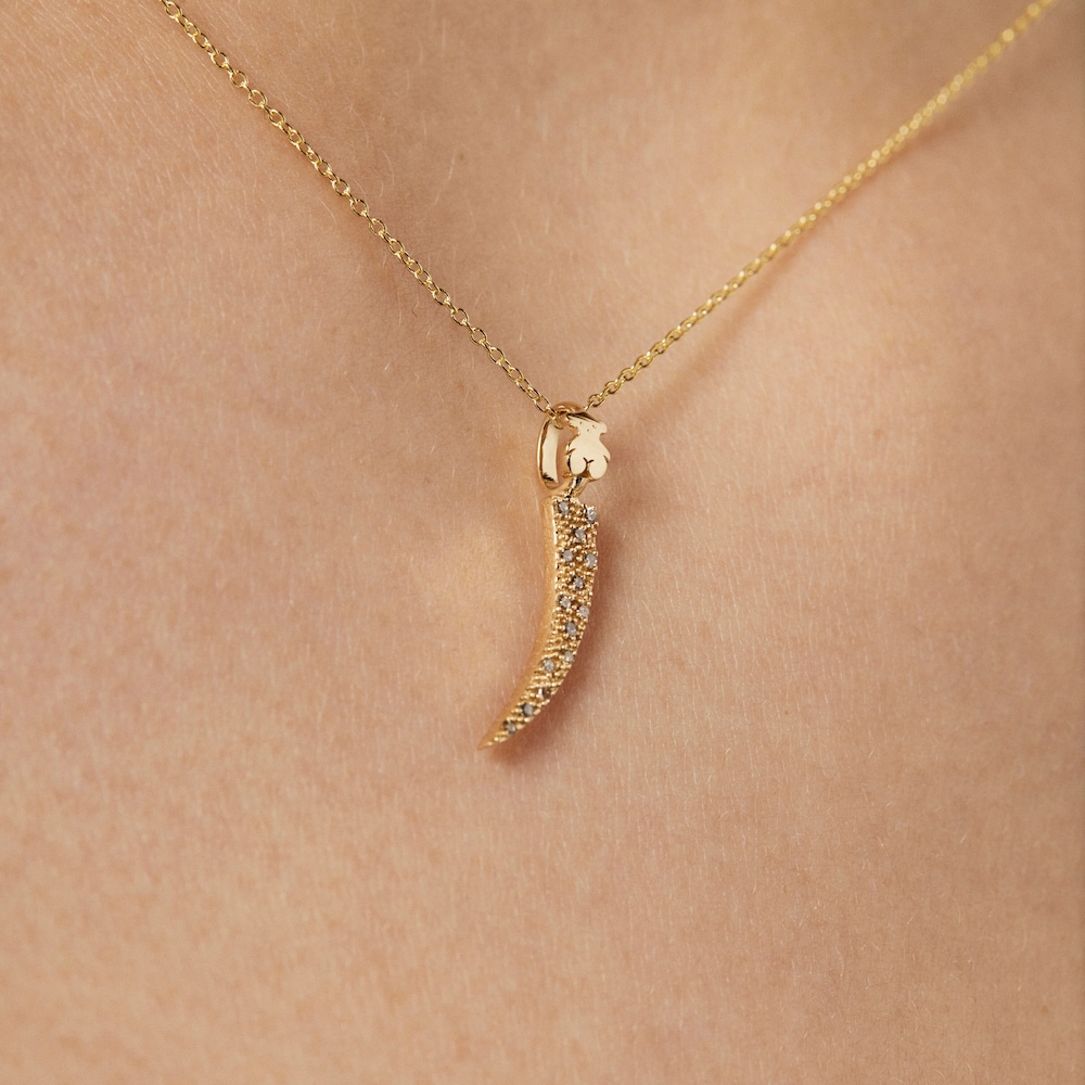 Collar TOUS Good Vibes cuerno de oro y diamantes