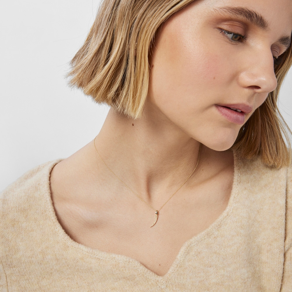 Collar TOUS Good Vibes cuerno de oro y diamantes