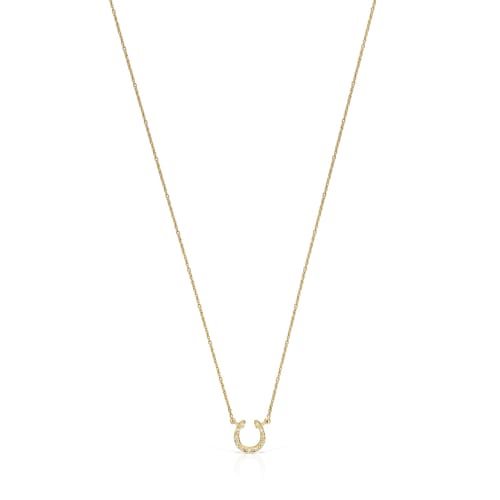 Collar TOUS Good Vibes herradura de oro y diamantes