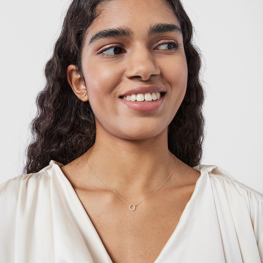 Collar TOUS Good Vibes herradura de oro y diamantes