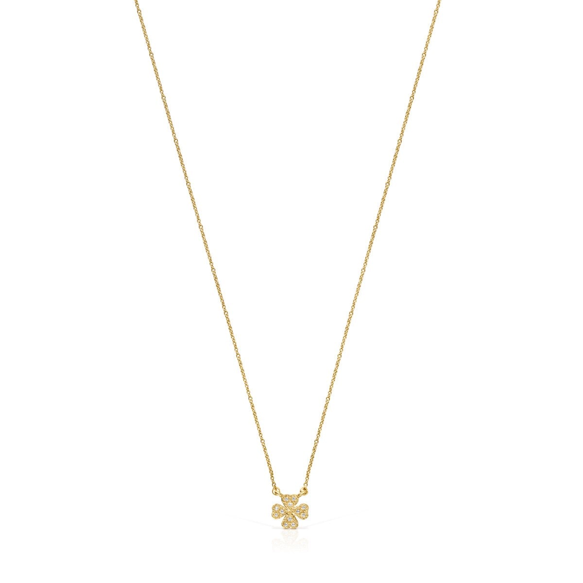 Tous - Collar Trébol De Oro Y Diamantes Tous Good Vibes - Transparente