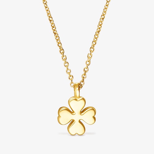 18K solid gold TOUS Good Vibes clover Necklace