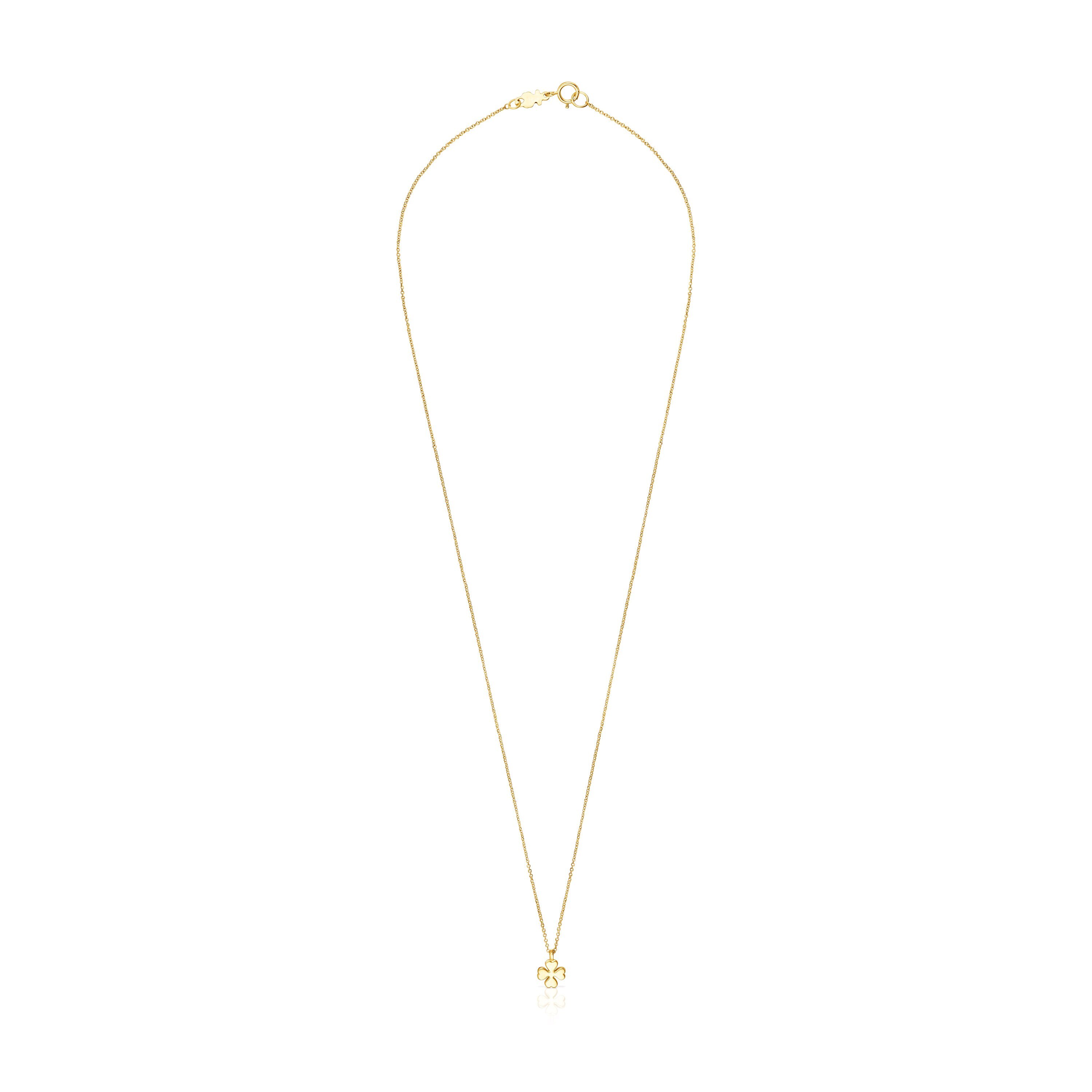 Gold TOUS Good Vibes clover Necklace