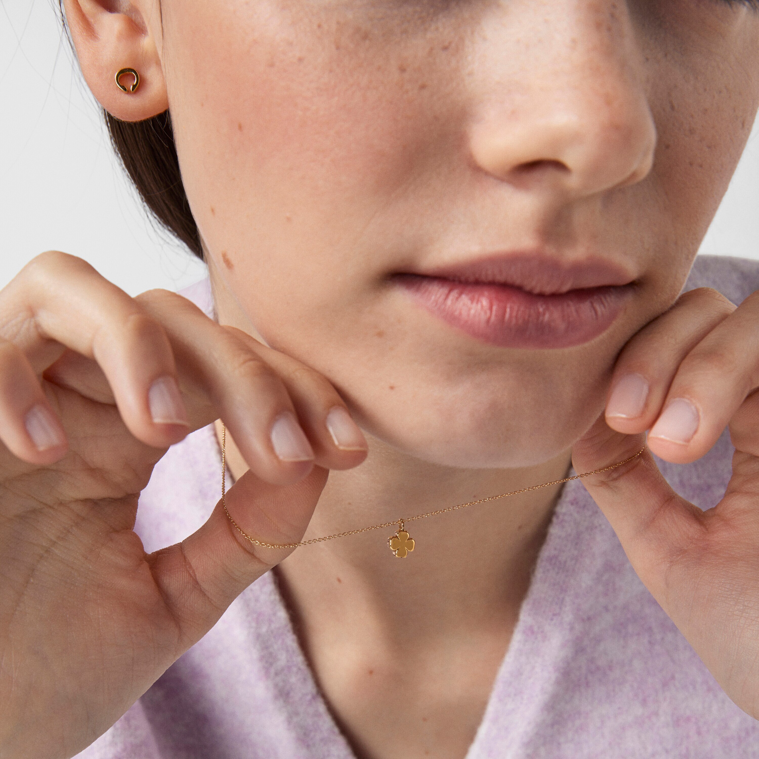 Gold TOUS Good Vibes clover Necklace