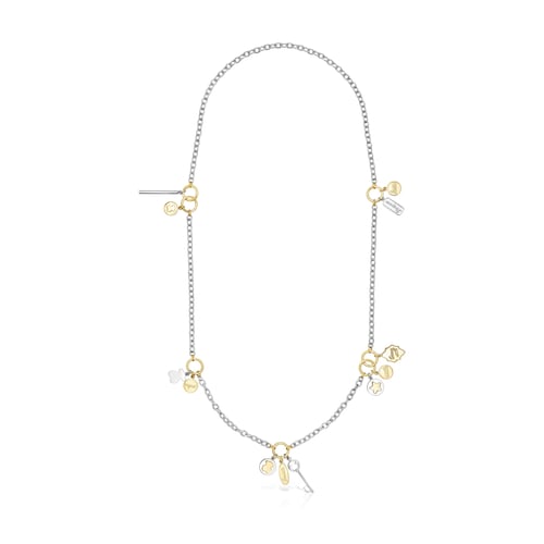 Long two-toned Steel TOUS Good Vibes Necklace