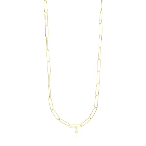 Collar con ba&ntilde;o de oro 18 kt sobre plata y motivo oso TOUS Good Vibes