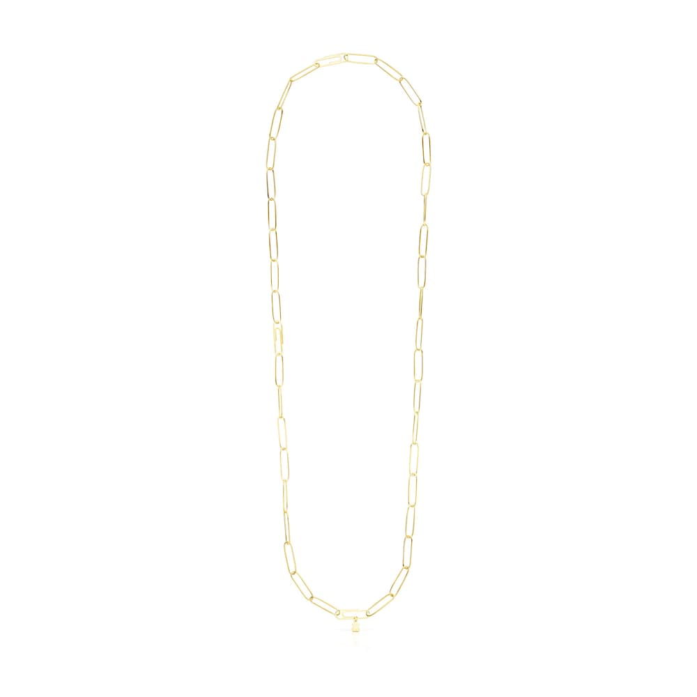 Collar con ba&ntilde;o de oro 18 kt sobre plata y motivo oso TOUS Good Vibes