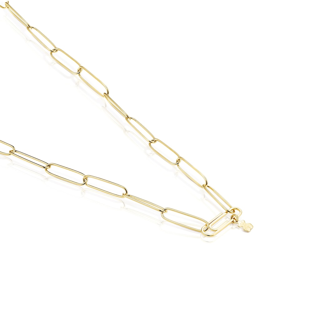 Collar con ba&ntilde;o de oro 18 kt sobre plata y motivo oso TOUS Good Vibes