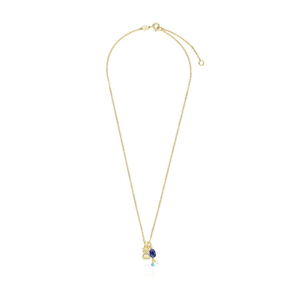 Collar TOUS Good Vibes b&uacute;ho con ba&ntilde;o de oro 18 kt sobre plata y gemas