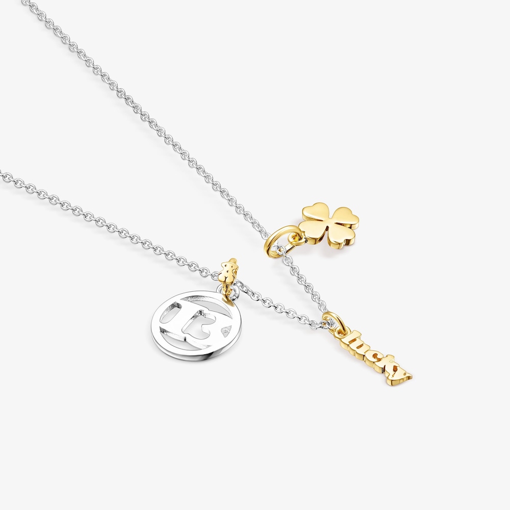 Collar TOUS Good Vibes 13 - tr&eacute;bol de plata y ba&ntilde;o de oro 18 kt sobre plata