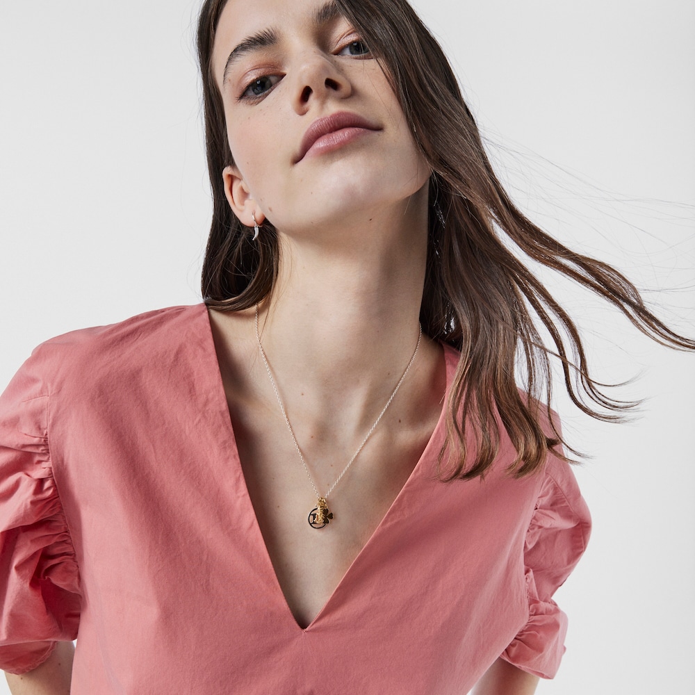 Collar TOUS Good Vibes 13 - tr&eacute;bol de plata y ba&ntilde;o de oro 18 kt sobre plata