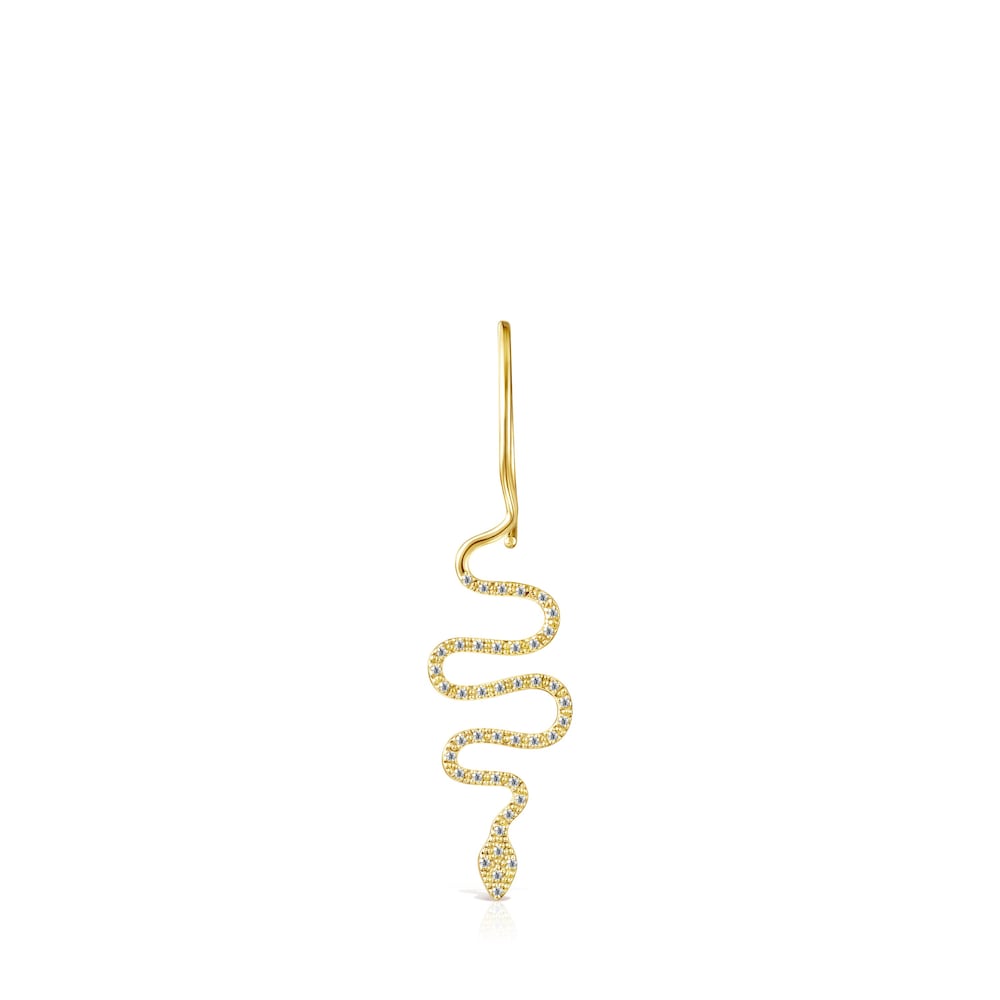 1/2 Pendiente serpiente  de oro y diamantes TOUS Good Vibes