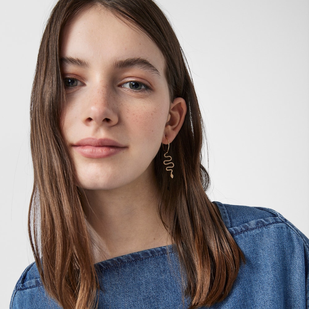 1/2 Pendiente serpiente  de oro y diamantes TOUS Good Vibes