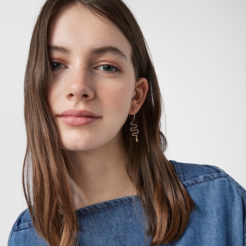 Gold TOUS Good Vibes serpent 1-2 Earring with Diamonds