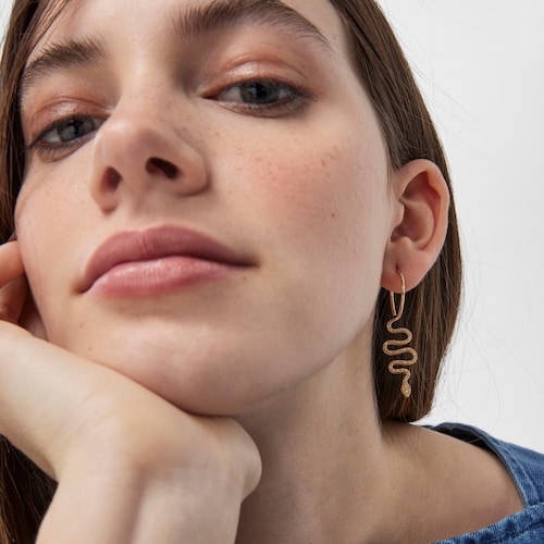Gold TOUS Good Vibes serpent 1-2 Earring with Diamonds