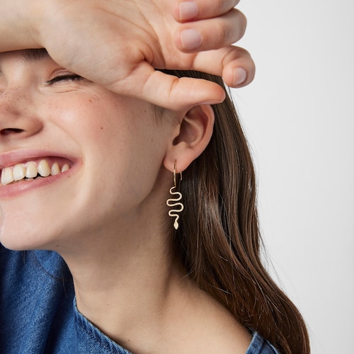 Gold TOUS Good Vibes serpent 1-2 Earring with Diamonds